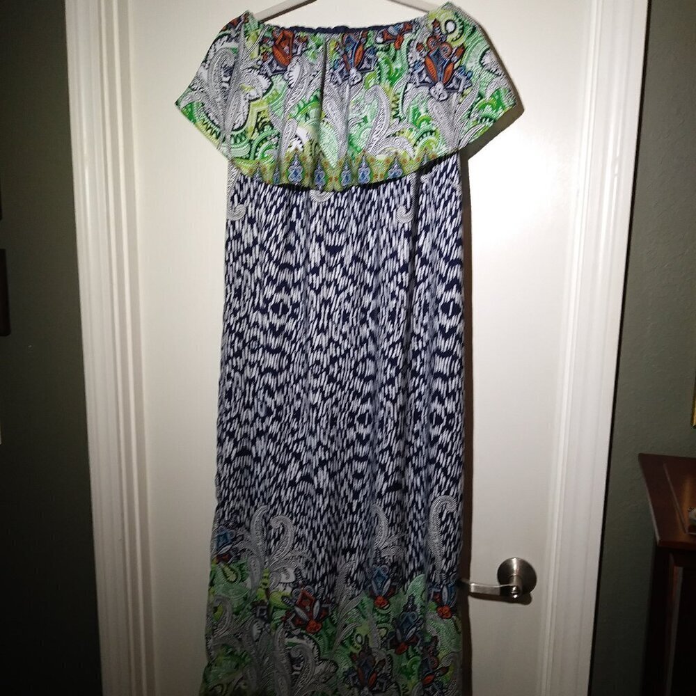 Color Me Red Navy Blue Maxi Dress - Size L